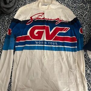 Givenchy White and Blue Crewneck Sweater